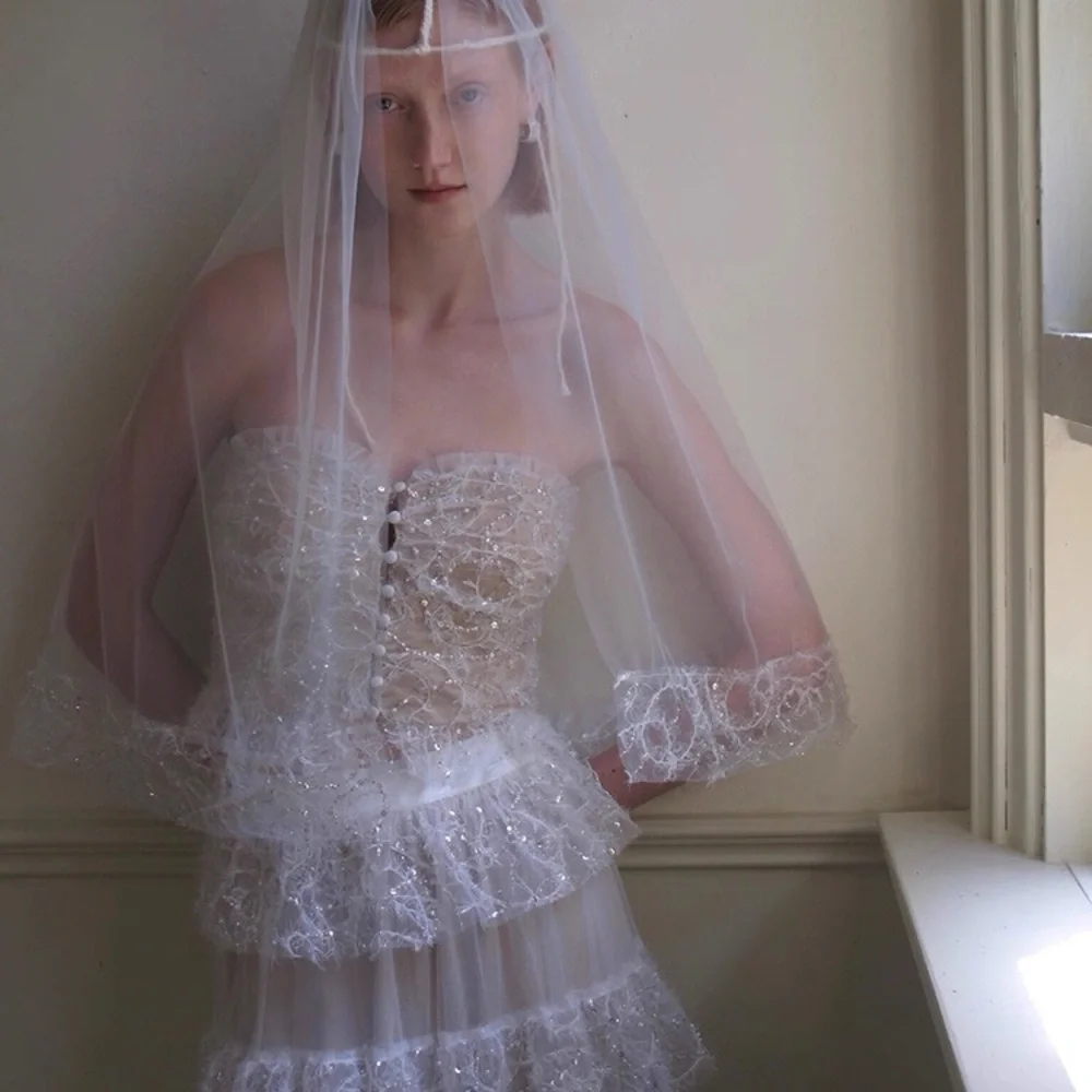 Sequence White Lace Dress with matching top - Picture 1 of 5